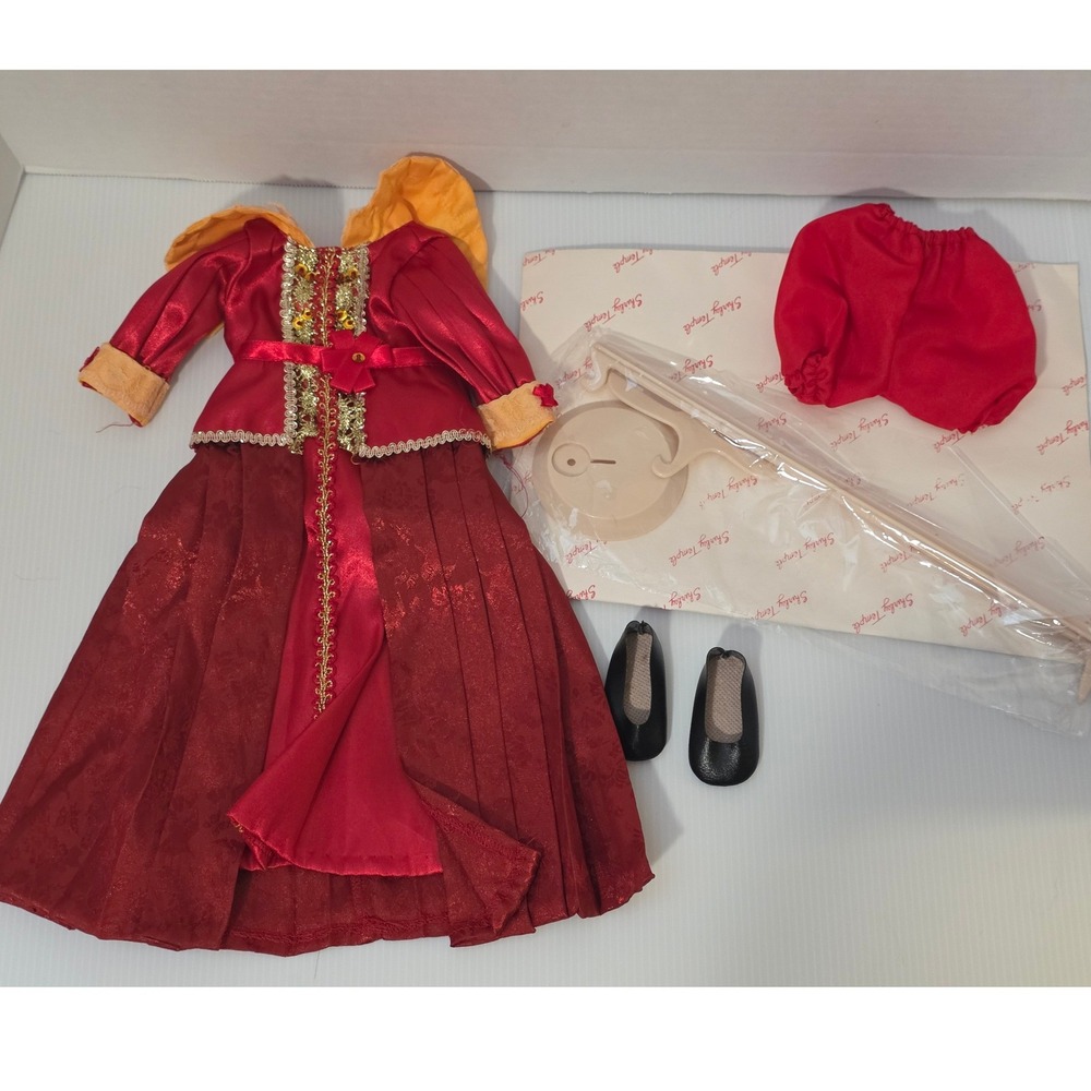 Shirley Temple Doll Outfit Set Brocade Dress Shoes Captain January Christmas